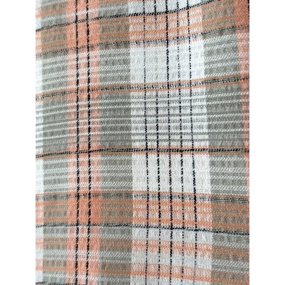 Tommy Bahama Shirt Mens Plaid 100% Silk Size XL Peach Gray Original Fit - Picture 7 of 9